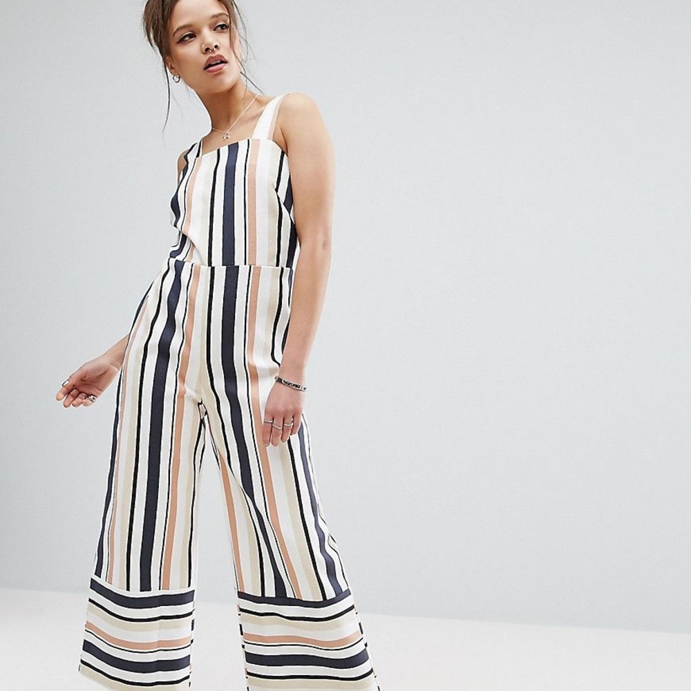 ASOS Pinny Stripe Jumpsuit - Picture 2 of 6